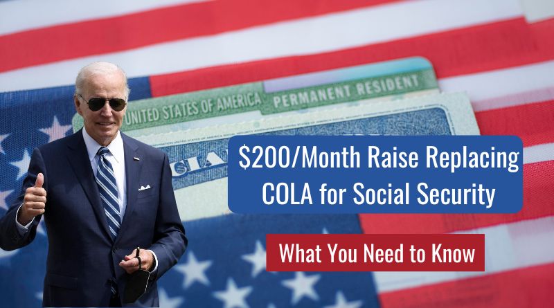 $200Month Raise Replacing COLA for Social Security